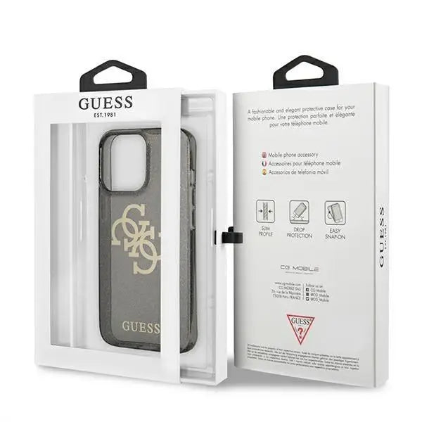 Калъф Guess GUHCP13LPCUGL4GBK Glitter 4G Big Logo