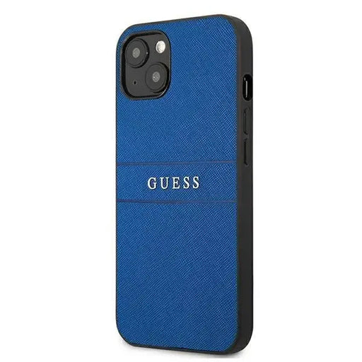 Калъф Guess GUHCP13MPSASBBL Saffiano Strap за iPhone 13 син