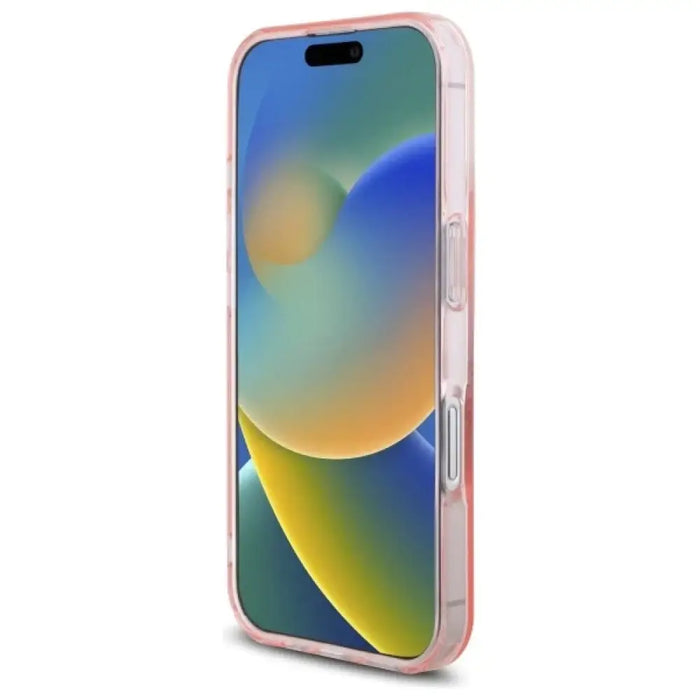 Калъф Guess IML Flowers Wreath MagSafe за iPhone 16 - розов