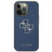 Калъф Guess Saffiano 4G Big Silver Logo за iPhone 13 Pro Син