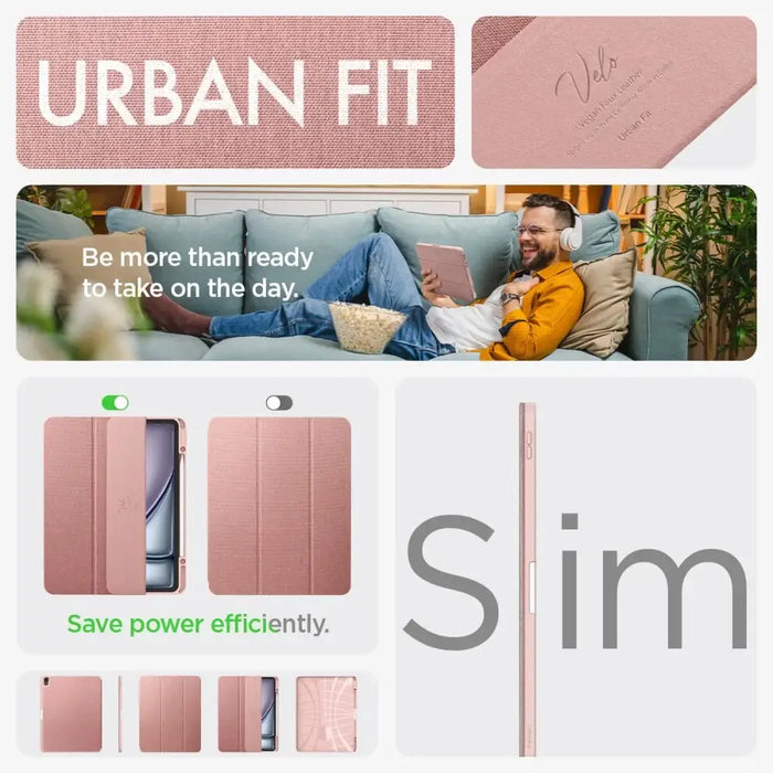 Калъф Spigen Urban Fit за iPad Air 13’ 2024 розов