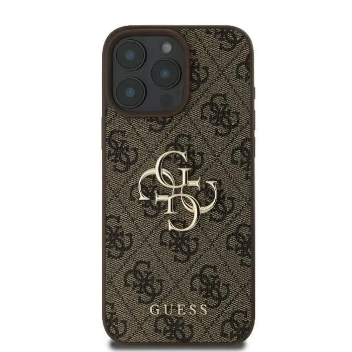 Калъф Guess 4G с голямо лого за iPhone 16 Pro Max - кафяв