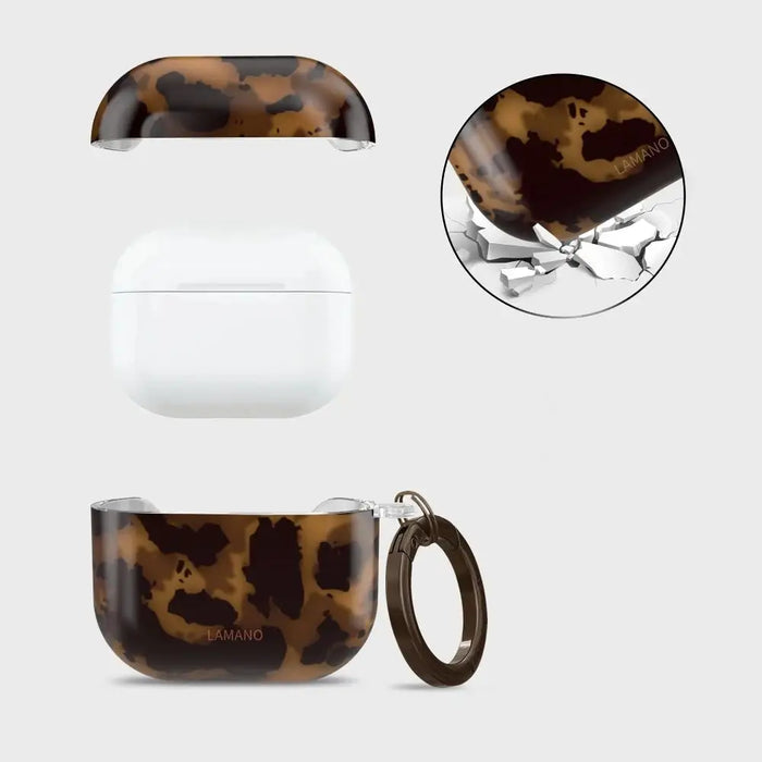 Калъф Tech-Protect Lamano за AirPods 4 - кафяв и черен