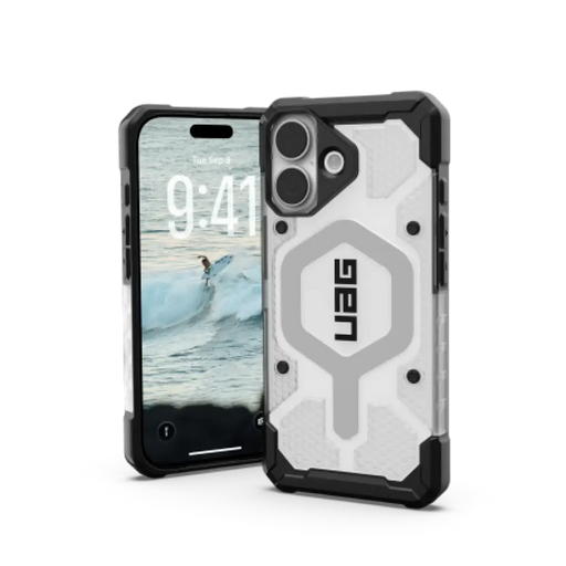 Калъф UAG Pathfinder Clear MagSafe за iPhone 17 - бял и сив
