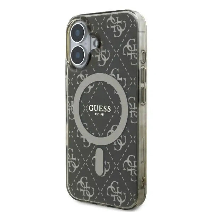 Калъф Guess IML 4G Background MagSafe iPhone 16 - кафяв