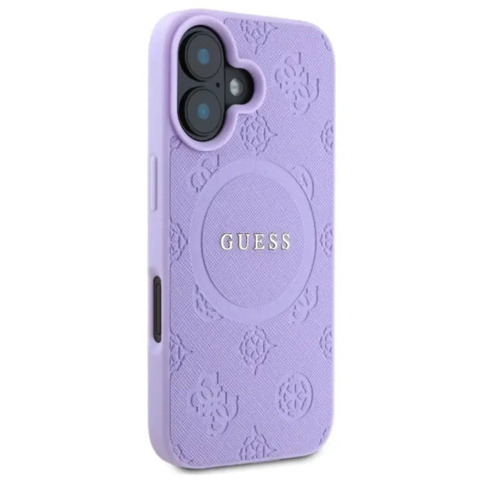 Калъф Guess Saffiano Peony Classic Logo MagSafe за iPhone