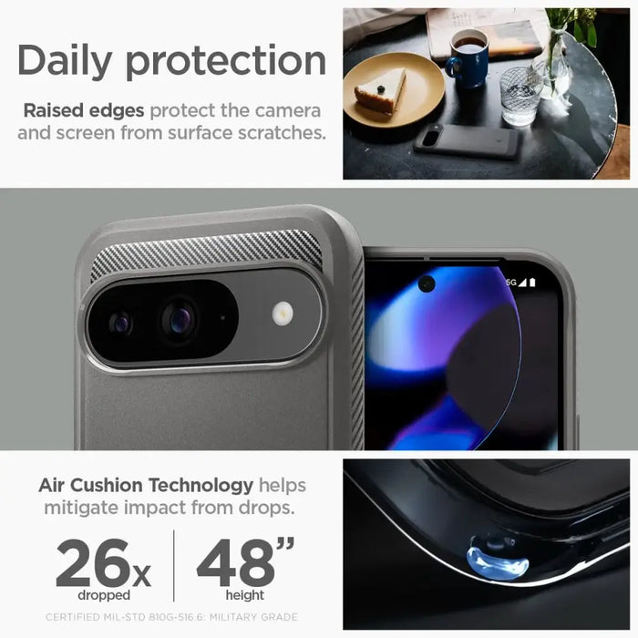Калъф Spigen Rugged Armor за Google Pixel 9 / 9 Pro - сив