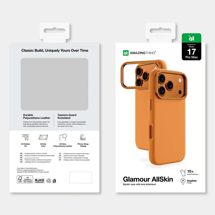 Калъф AmazingThing Glamour за iPhone 17 Pro Max - оранжев