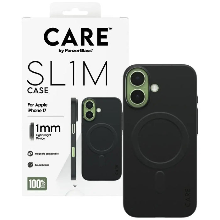 Калъф CARE от PanzerGlass SL1M MagSafe за iPhone 17 - черен