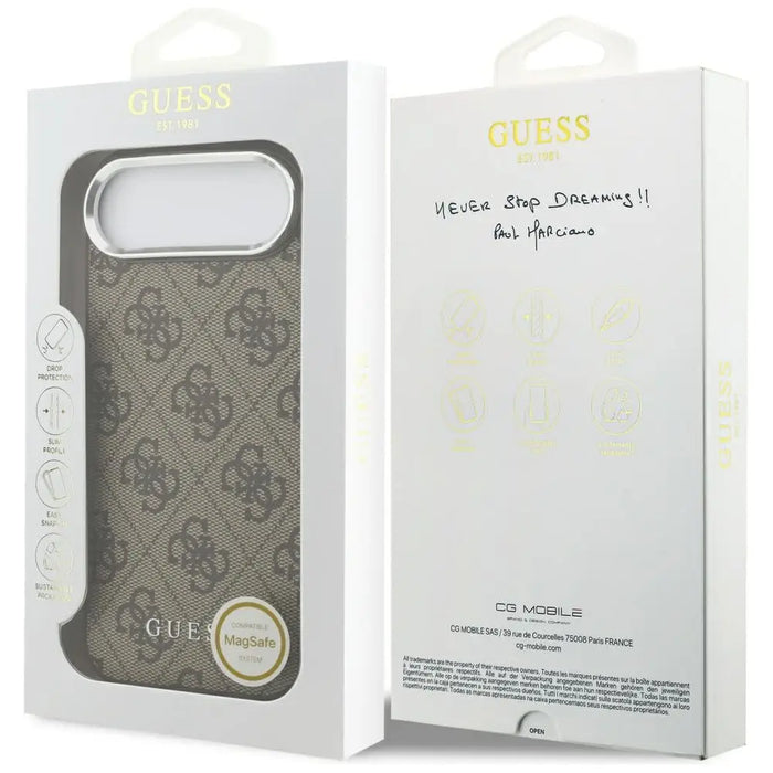 Калъф Guess 4G Classic Logo MagSafe за iPhone Air - кафяв