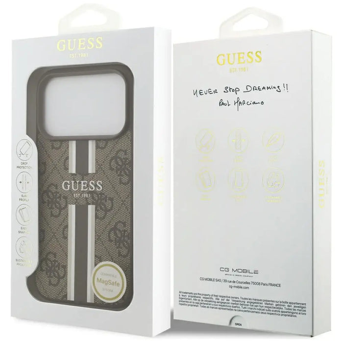 Калъф Guess 4G Printed Stripes MagSafe за iPhone 17 Pro