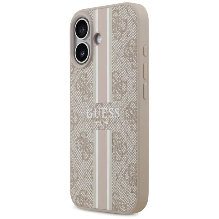 Калъф Guess 4G Printed Stripes MagSafe за iPhone 17 - Розов