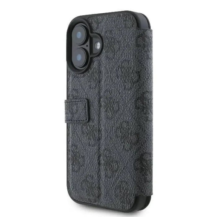 Калъф Guess 4G с метално лого за iPhone 16 - черен