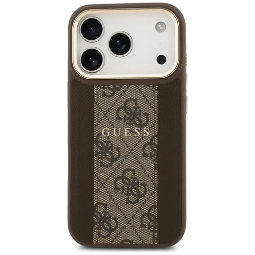 Калъф Guess 4G Stripe MagSafe за iPhone 17 Pro - кафяв