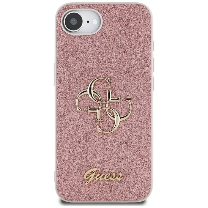 Калъф Guess Fixed Glitter Big 4G iPhone 16e - розов