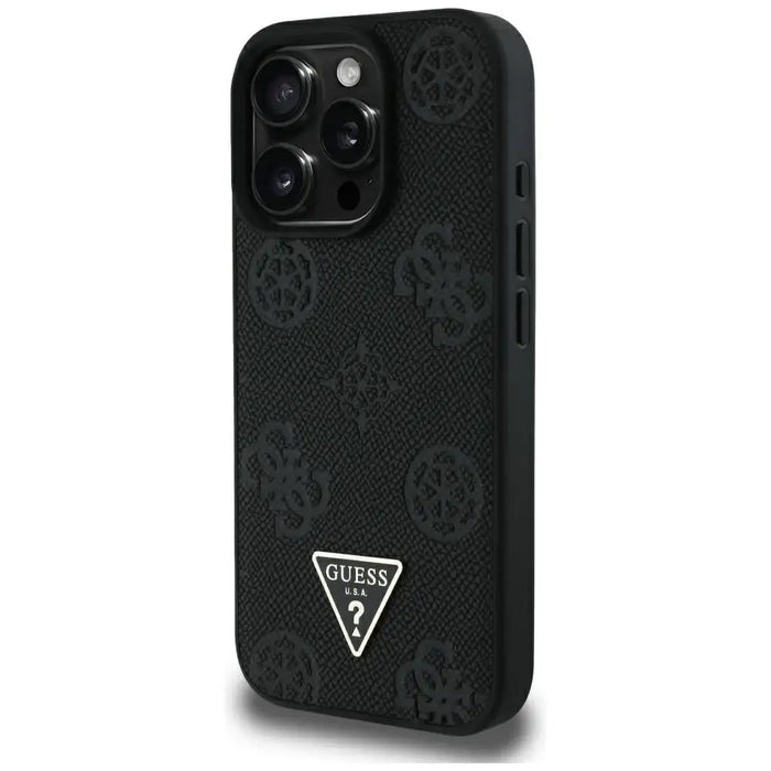 Калъф Guess Grained Hot Stamp Peony Triangle Logo MagSafe