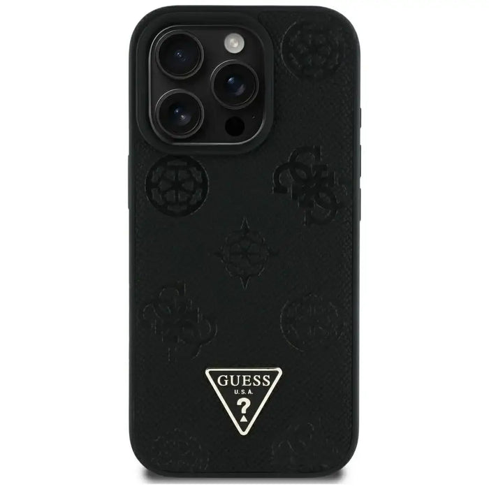Калъф Guess Grained Hot Stamp Peony Triangle Logo MagSafe