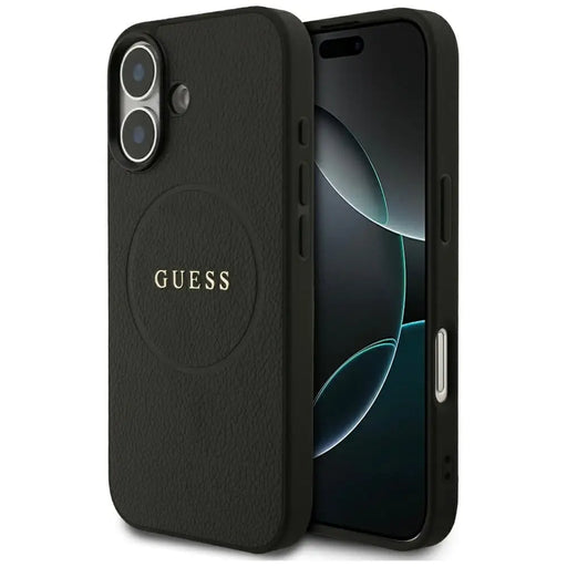 Калъф Guess Grained Ring MagSafe за iPhone 17 - черен