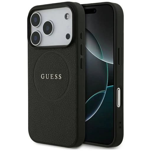Калъф Guess Grained Ring MagSafe за iPhone 17 Pro - черен