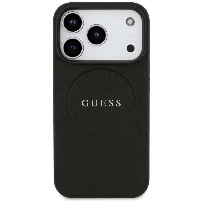 Калъф Guess Grained Ring MagSafe за iPhone 17 Pro - черен
