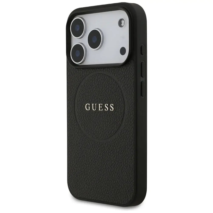 Калъф Guess Grained Ring MagSafe за iPhone 17 Pro - черен