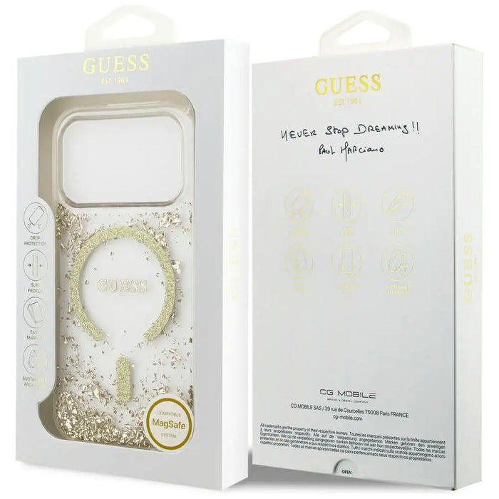 Калъф Guess Resin Bottom Glitter MagSafe за iPhone 17 Pro