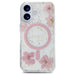 Калъф Guess Resin Flower Glitter MagSafe за iPhone 16