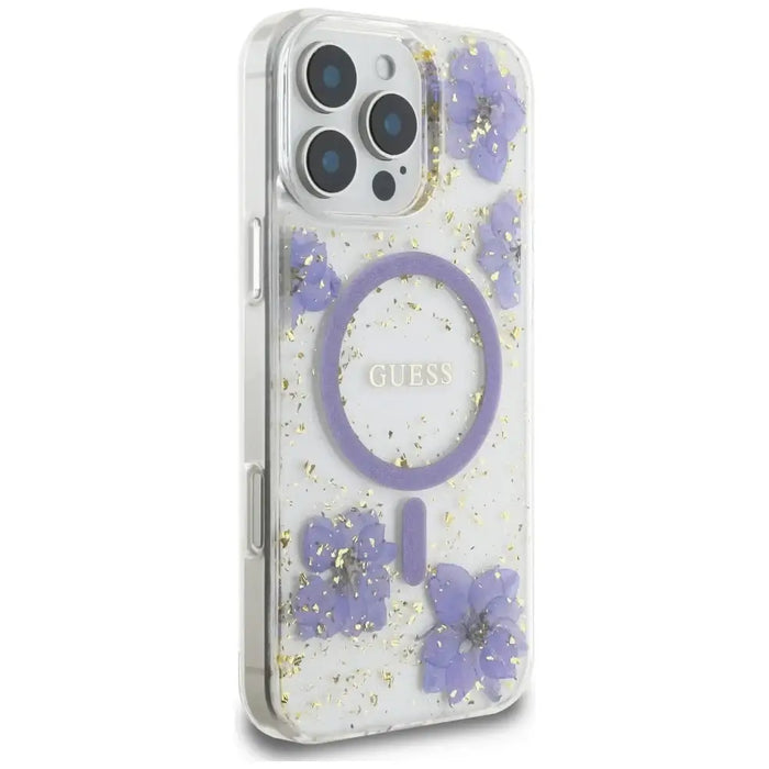 Калъф Guess Resin Flowers MagSafe за iPhone 16 Pro Max