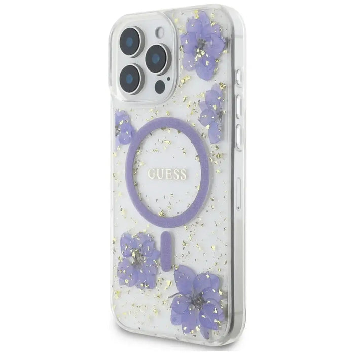 Калъф Guess Resin Flowers MagSafe за iPhone 16 Pro Max