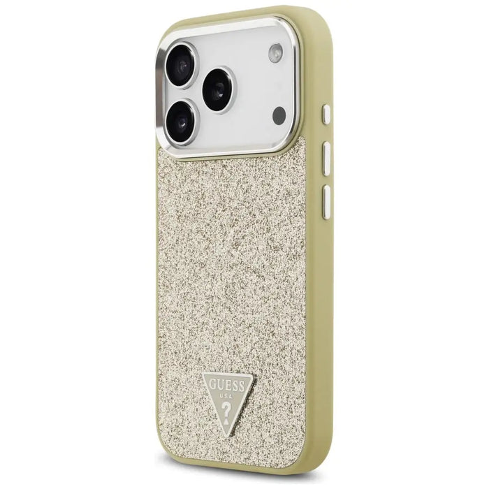 Калъф Guess с брокатено триъгълно лого MagSafe за iPhone 17
