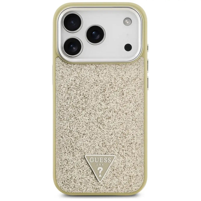 Калъф Guess с брокатено триъгълно лого MagSafe за iPhone 17