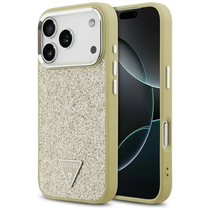 Калъф Guess с брокатено триъгълно лого MagSafe за iPhone 17