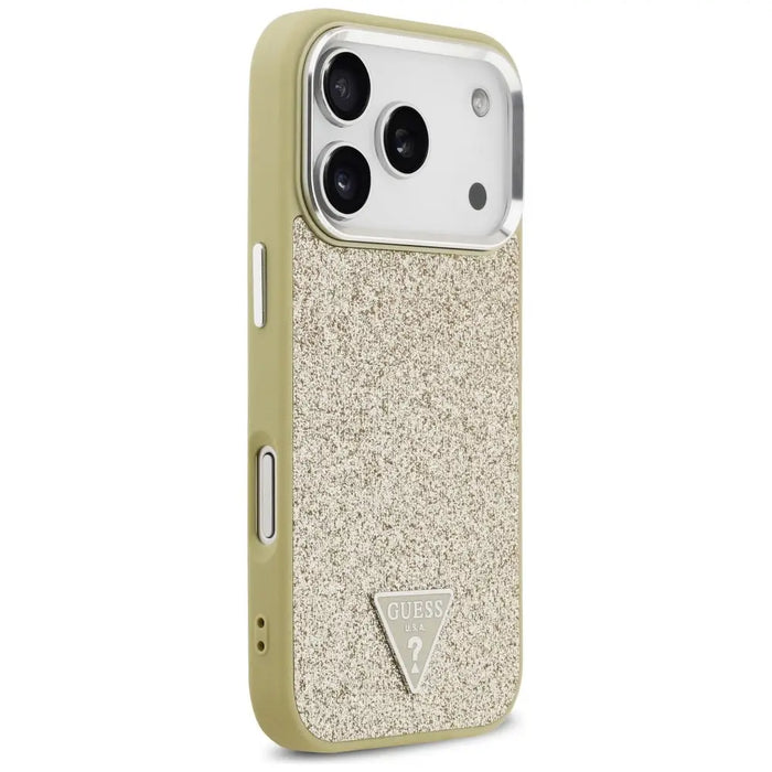 Калъф Guess с брокатено триъгълно лого MagSafe за iPhone 17