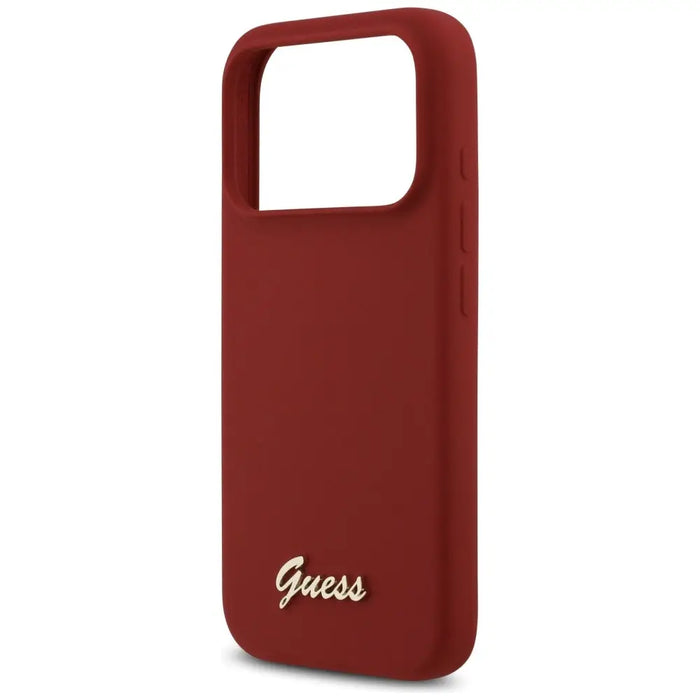 Калъф Guess Silicone Script Metal Logo MagSafe за iPhone 17