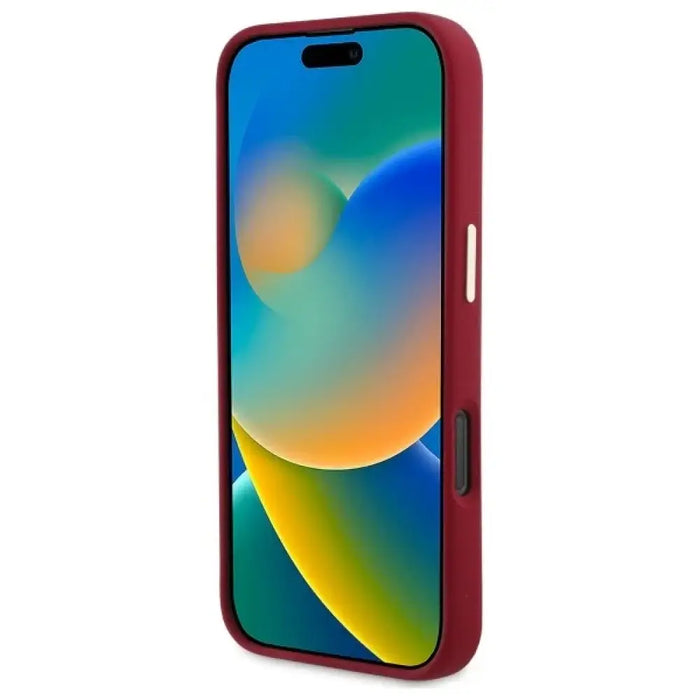 Калъф Guess Silicone Script с метално лого за iPhone 16 Pro