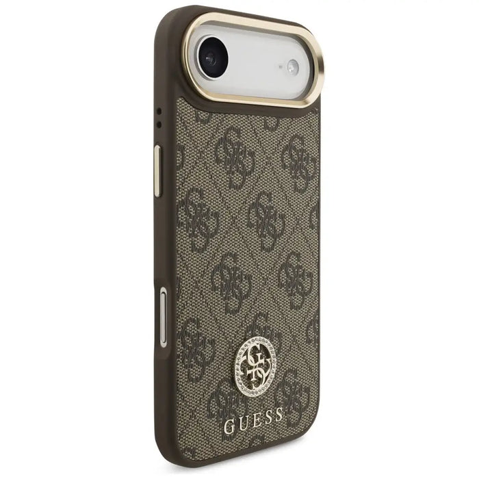 Калъф MagSafe с лого Guess 4G Strass за iPhone Air - кафяв