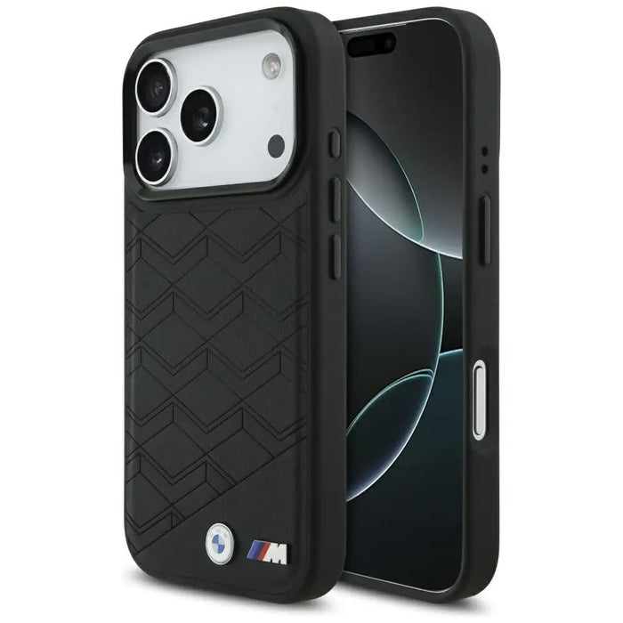 Калъф MagSafe с лого на BMW M Shape за iPhone 17 Pro - черен