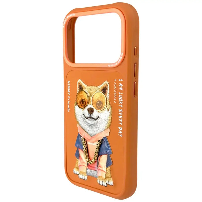 Калъф Nimmy Glasses Cool Dog за iPhone 17 Pro Max - оранжев