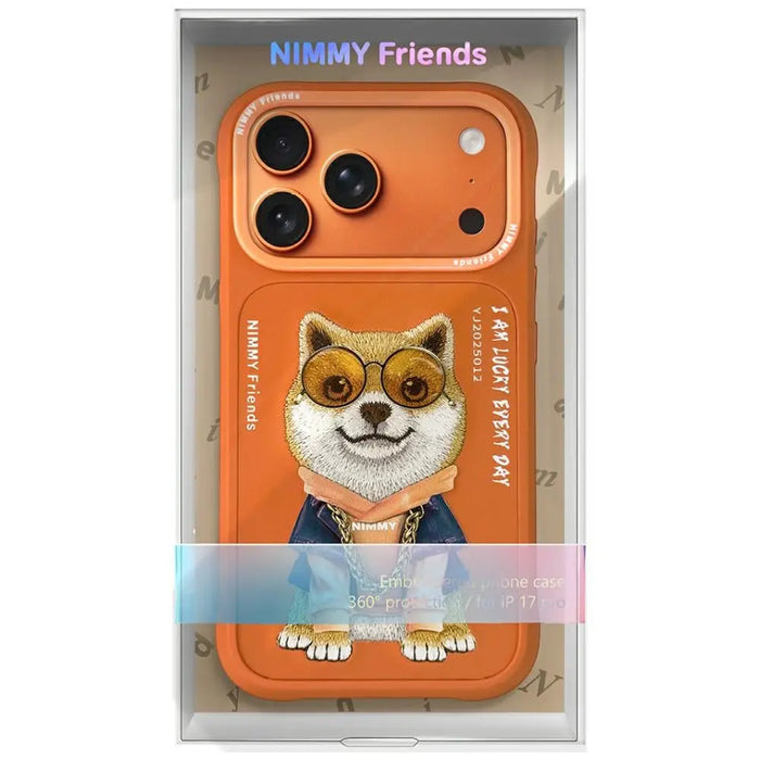 Калъф Nimmy Glasses Cool Dog за iPhone 17 Pro Max - оранжев