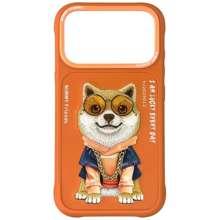 Калъф Nimmy Glasses Cool Dog за iPhone 17 Pro Max - оранжев