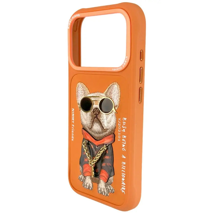 Калъф Nimmy Glasses Cool Dog за iPhone 17 Pro - оранжев