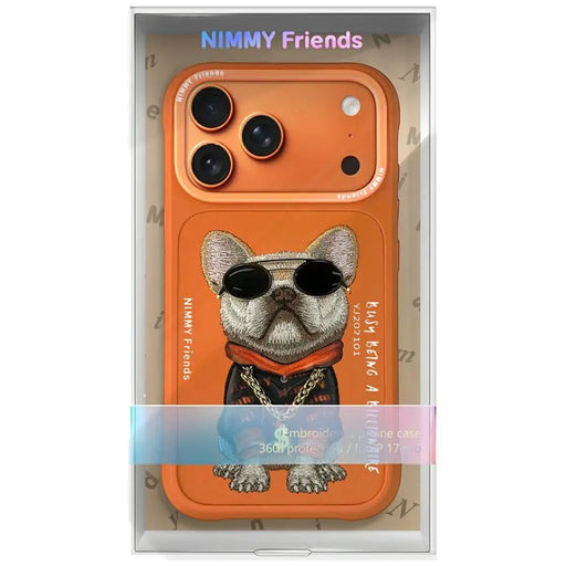 Калъф Nimmy Glasses Cool Dog за iPhone 17 Pro - оранжев