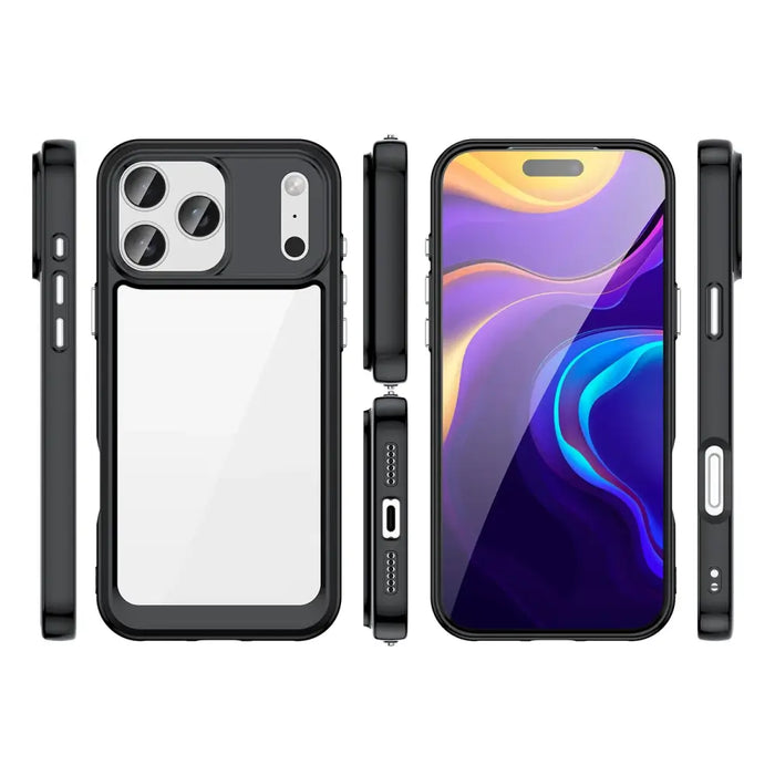 Калъф Outer Space за iPhone 17 Pro Max - черен прозрачен
