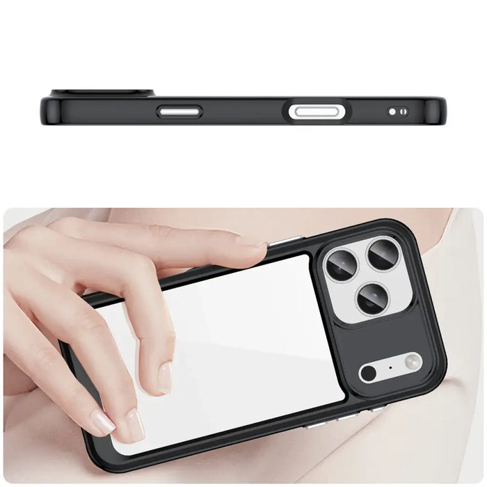 Калъф Outer Space за iPhone 17 Pro Max - черен прозрачен