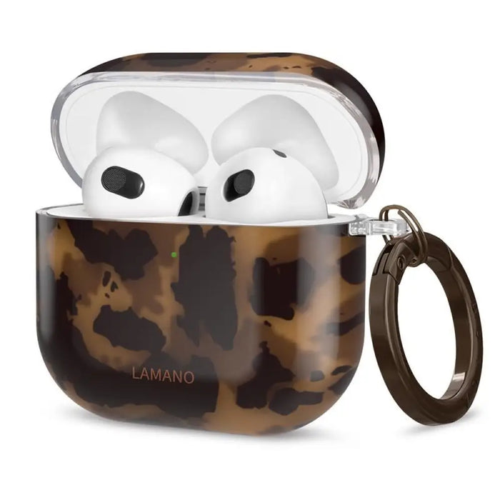 Калъф Tech-Protect Lamano за AirPods 4 - кафяв и черен