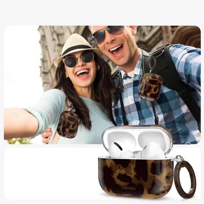 Калъф Tech-Protect Lamano за AirPods Pro 3 - черен и кафяв