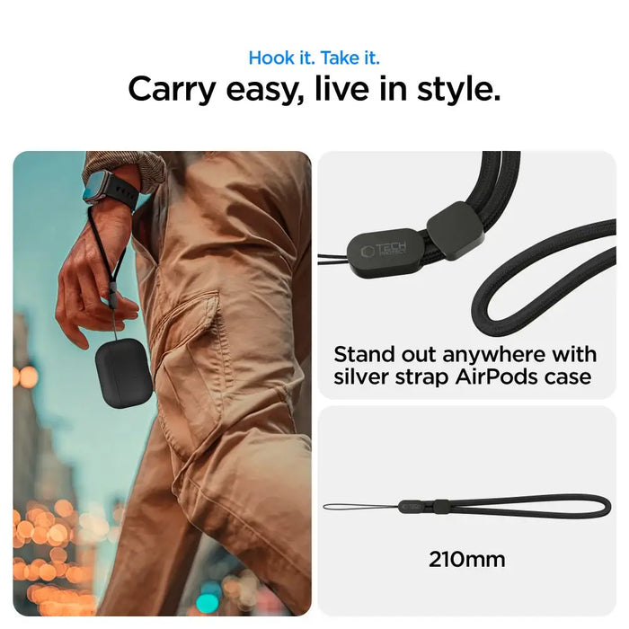 Калъф Tech-Protect NaturalFit за AirPods Pro 3 - черен