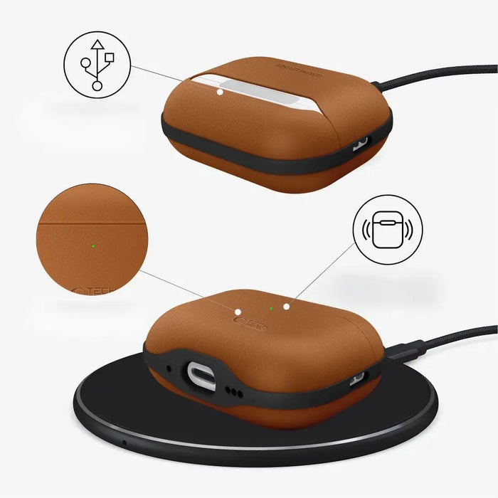 Калъф Tech-Protect NaturalFit за AirPods Pro 3 - кафяв