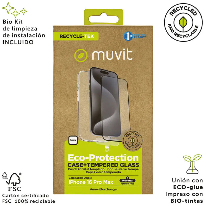 Калъф за мобилен телефон и протектор Muvit for Change