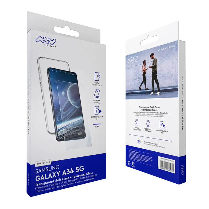 Калъф за мобилен телефон и протектор Myway Galaxy A34 5G